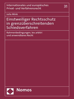 cover image of Einstweiliger Rechtsschutz in grenzüberschreitenden Schiedsverfahren